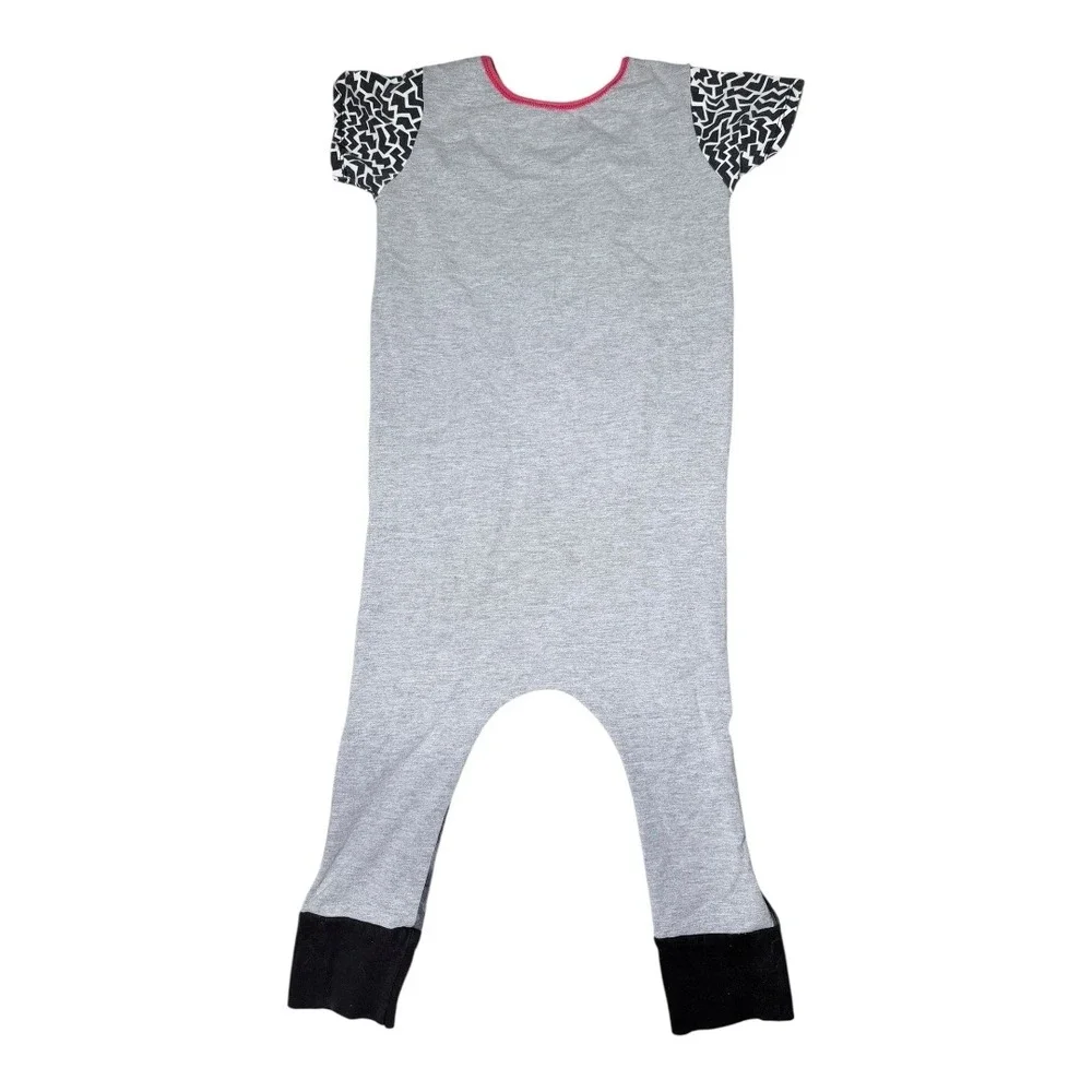 Rags to Raches Romper Kids 2T YAAAY Graphic Tie Dye Harem One Piece Short Sleeve